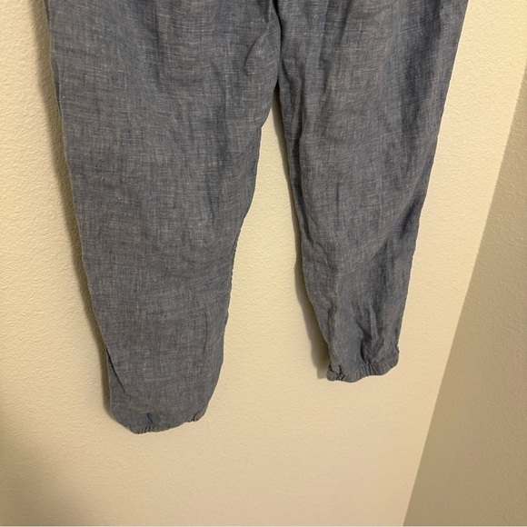 ATHLETA Retreat Linen Joggers Pants Chambray Blue Size 8 Women’s Elastic Waist - Picture 8 of 10